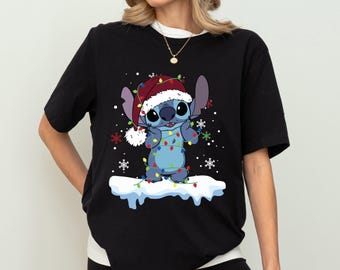Lilo And Stitch Christmas, Stitch Xmas T-Shirt, Disney Christmas Matching Shirt, Disney Vacation Shirt, Christmas Family Shirt
