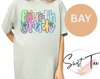 Comfort Colors® Fourth Grade Teacher Shirt, Toile de Jouy 4th Grade TShirt, Fourth Grade Teacher Appreciation Gift, Elementary School Shirt