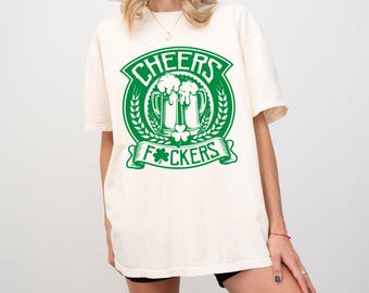 Aanvallende bijpassende T-shirts voor stellen, Cheers Fuckers-graphic T-shirts, St Patricks Day-groepsdrinkshirt