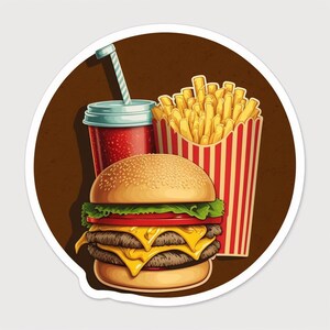 Burger and Fries Sticker