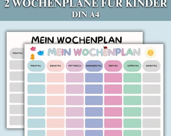 Barnens veckoplanerare | Montessori-dagplanerare | Veckoplanerare för förskolebarn (A4) | Veckoplanerare för småbarn | Utskrivbar | PDF digital nedladdning