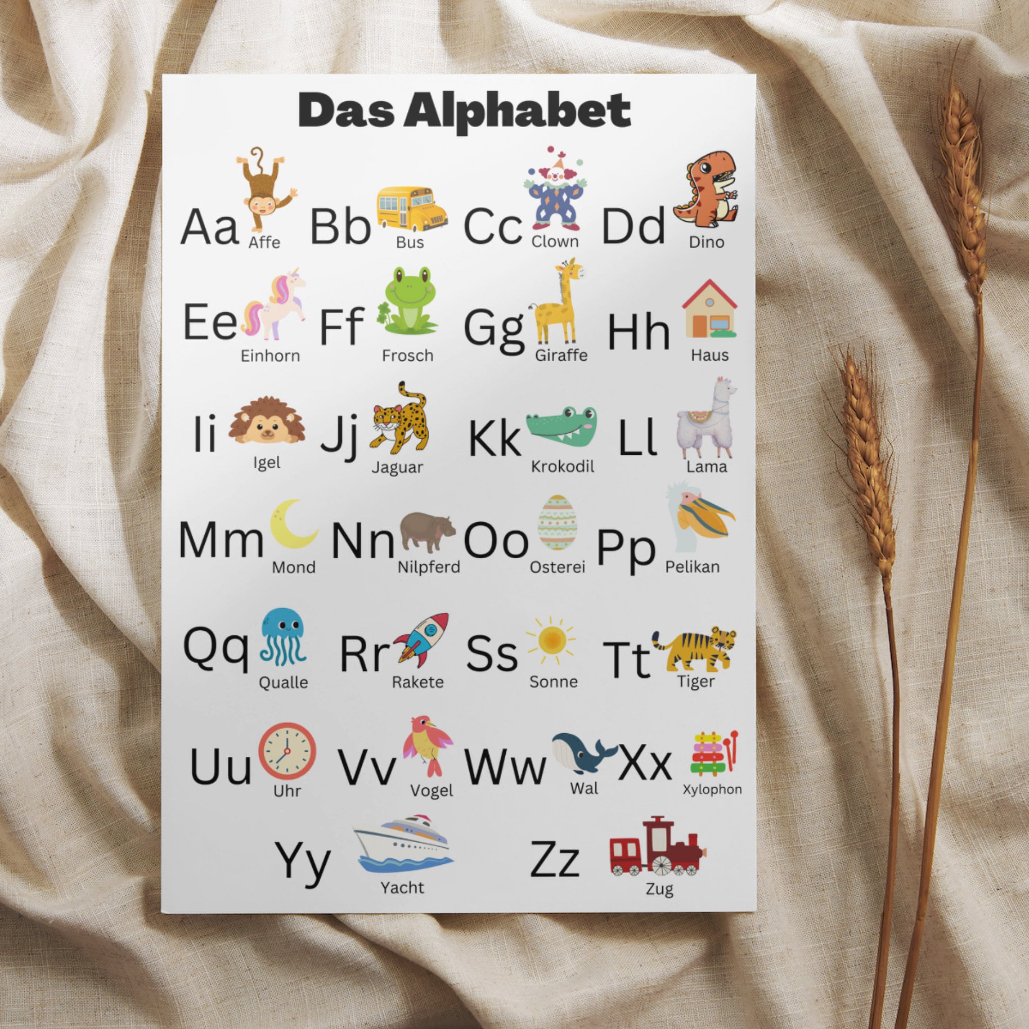 ABC Poster Download Alphabet PDF und Alphabet Png // Alphabet Poster