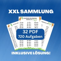 Mathe Übungsaufgaben Mathe Lernmaterial, 8 PDF Seiten Addition und