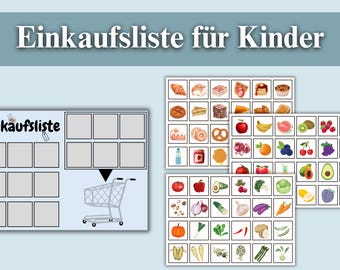 Lista zakupów dla dzieci – gry Montessori i nauka o jedzeniu | Wersja PDF do druku