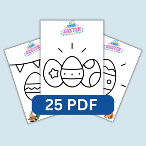 Coloriage d&#39;oeufs de Pâques pour enfants // Coloriage d&#39;oeufs de Pâques pour enfants à imprimer // Cadeau de Pâques pour enfants // Dina-4 PDF IMPRIMER Télécharger