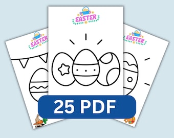 Easter Easter Egg Coloring Pages for Kids // Printable Easter Egg Coloring Pages for Kids // Easter Gift for Children // A4 PDF Print Download