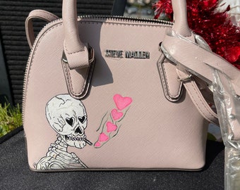 Fading Away Skeleton hand painted bag