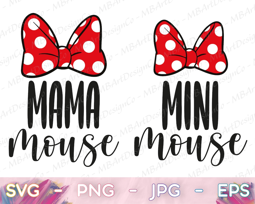 Mama and Mini Mouse Svg Mama Mouse Svg Eps Mimi Mouse Png - Etsy