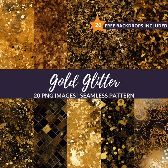 Gold Glitter Seamless Pattern 20 Gold Digital Paper for