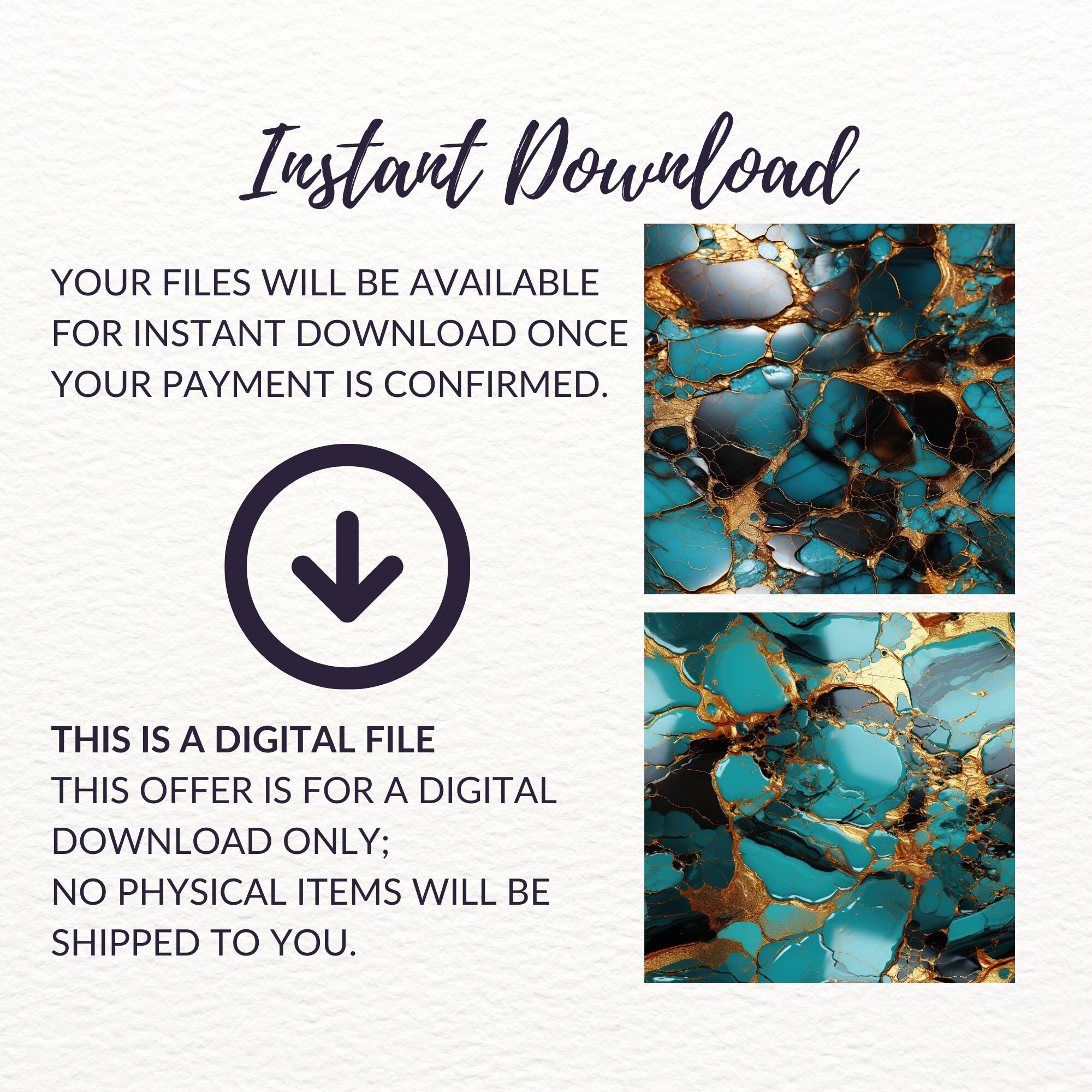 Turquoise Marble Seamless Pattern - 20 PNG Digital Texture Paper ...