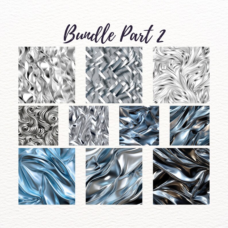 Silver Foil Seamless Pattern - 20 PNG Digital Texture Paper Backgrounds ...