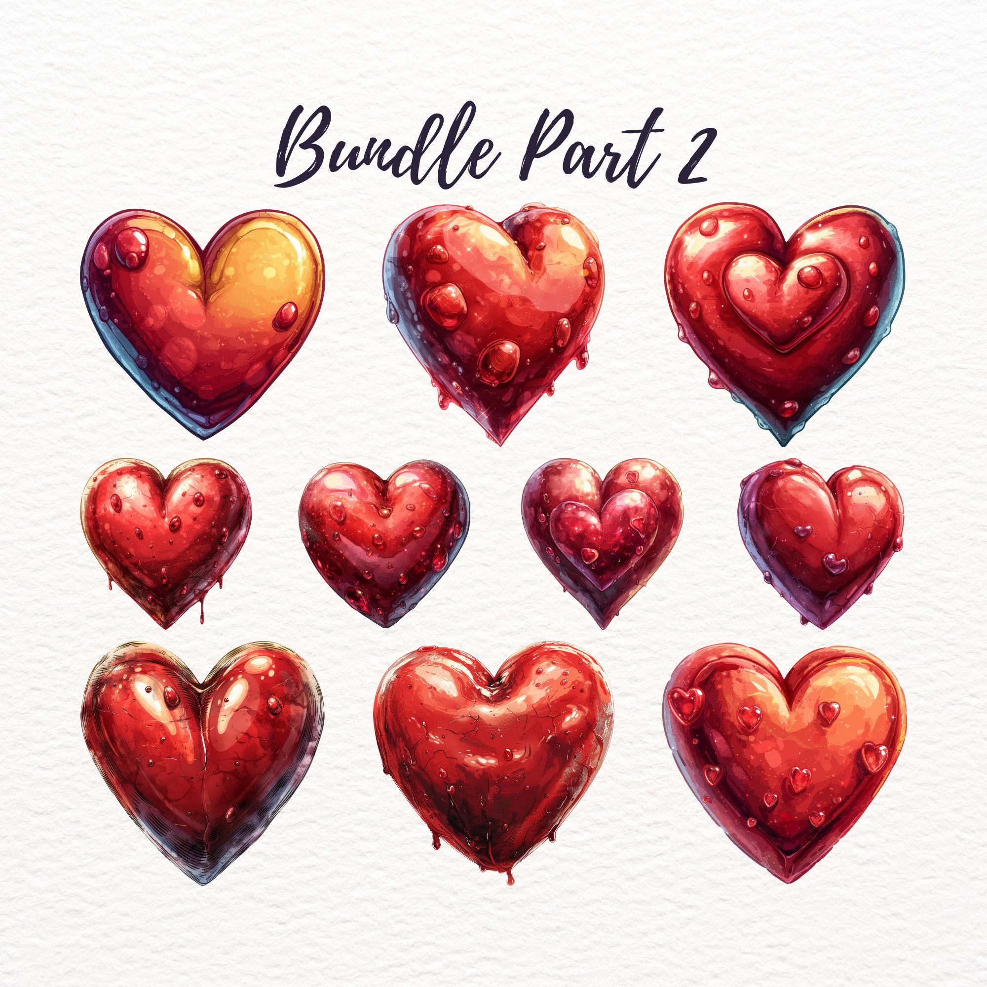 Heart Clipart Bundle - 20 Valentine Love PNG Images for Scrapbooking ...