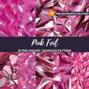 Pode incluir: Um conjunto de 20 padrões digitais sem costura com texturas de folha de ouro rosa. Os padrões incluem formas geométricas, ondas e designs abstratos.  20 FUNDOS DE TELA GRATUITOS INCLUÍDOS.