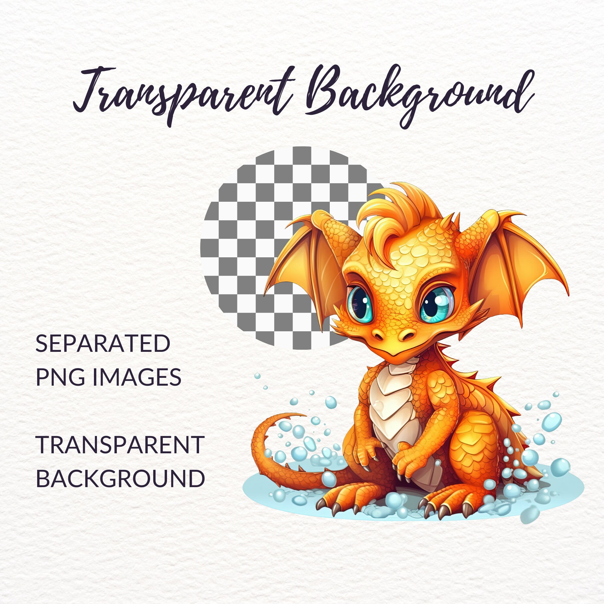 Baby Dragon Clipart Bundle - 20 Cute Fantasy Illustrations, Instant ...