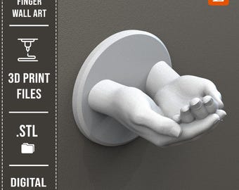 STL File for 3D Printing, Hand Sculpture 3D Model, Two Hands Wall Decor STL Files, 3D Print File
