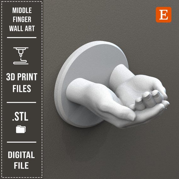 STL File for 3D Printing, Hand Sculpture 3D Model, Two Hands Wall Decor STL Files, 3D Print File