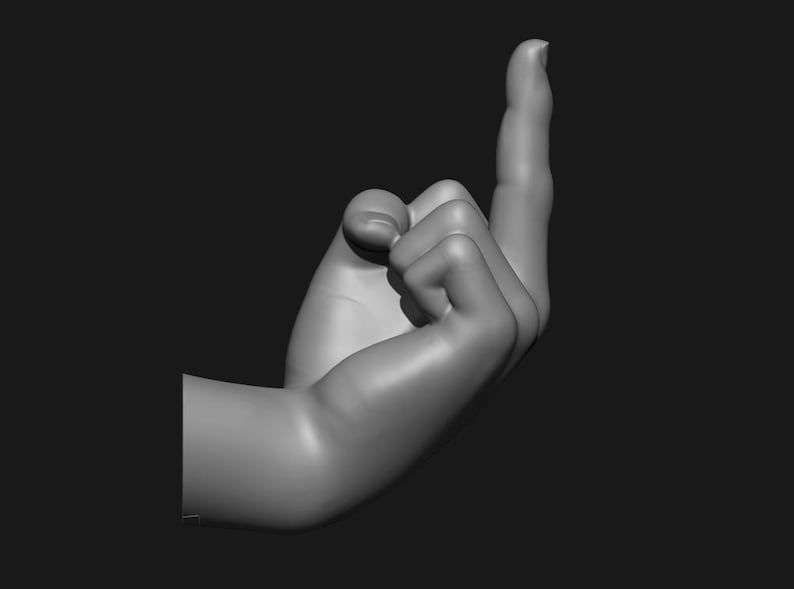 Middle Finger STL Files, Wall Sculpture 3D Printable Model, 3D Print ...