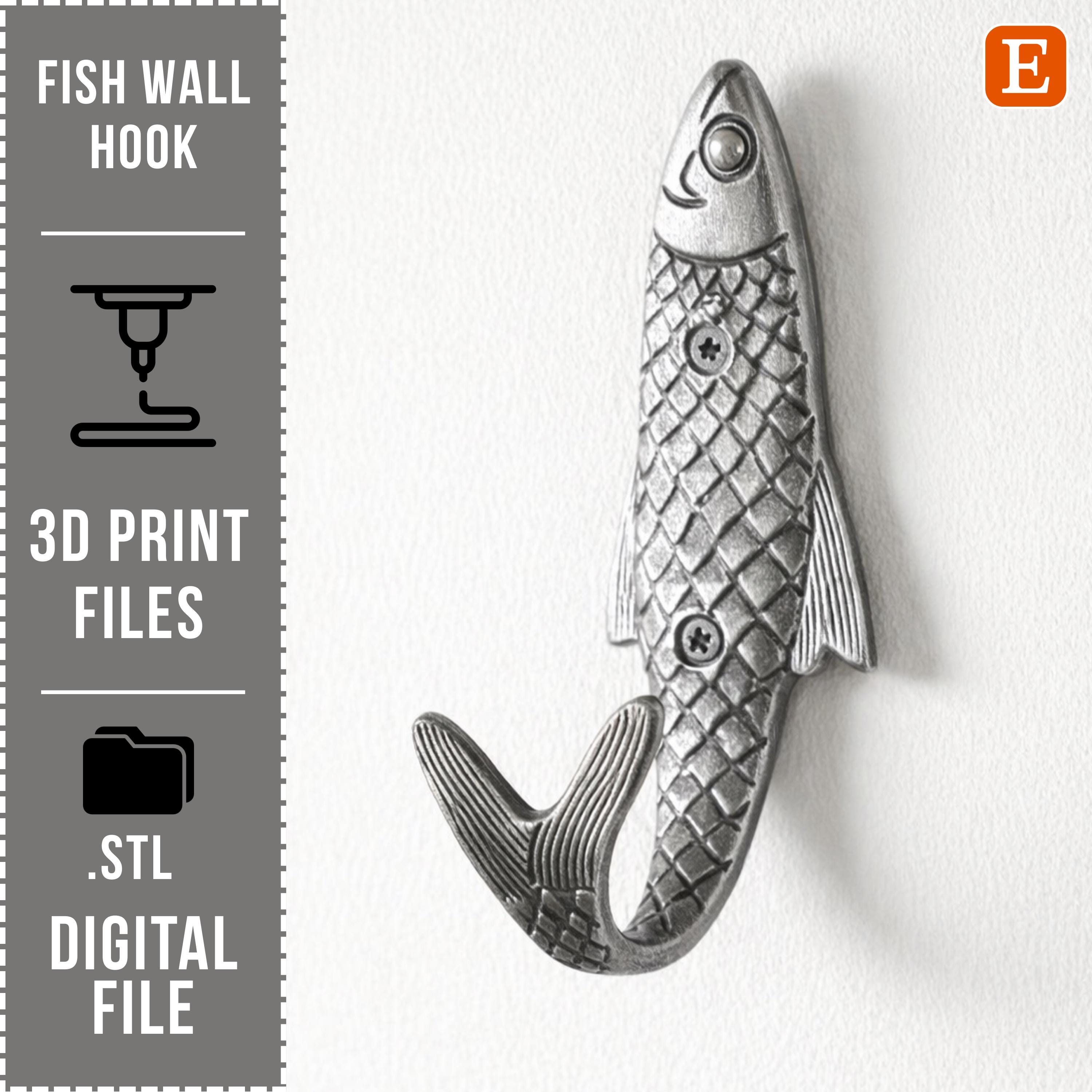 Fish Hook 3d Print Stl - Etsy Australia