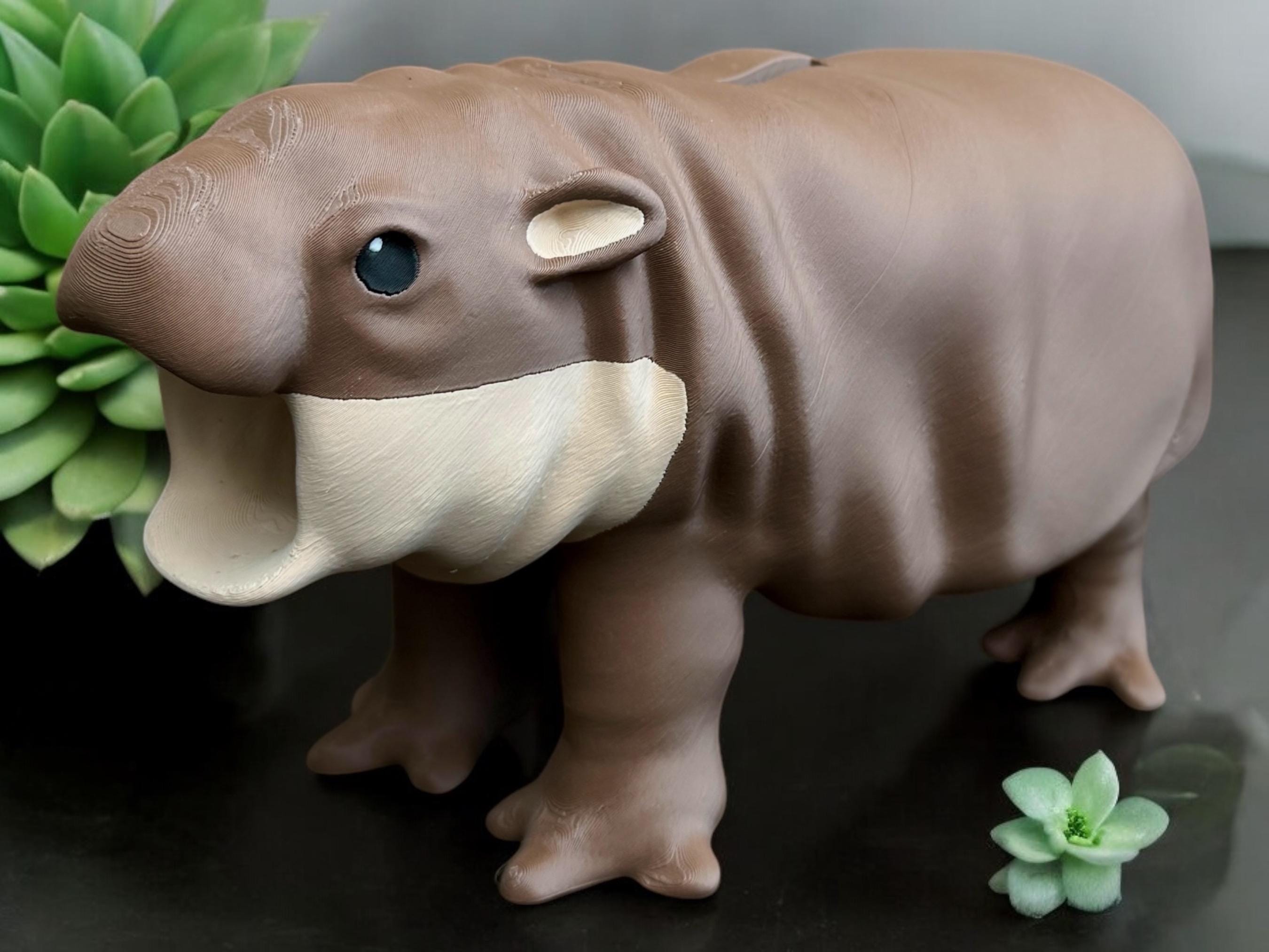 Moo Deng - PygmyBank - Baby Hippo  - Coin Bank - Moo Deng Gift - Moo Deng the Baby Pygmy Hippo - Colorful & Cute Desk Buddy  - Cute Gift
