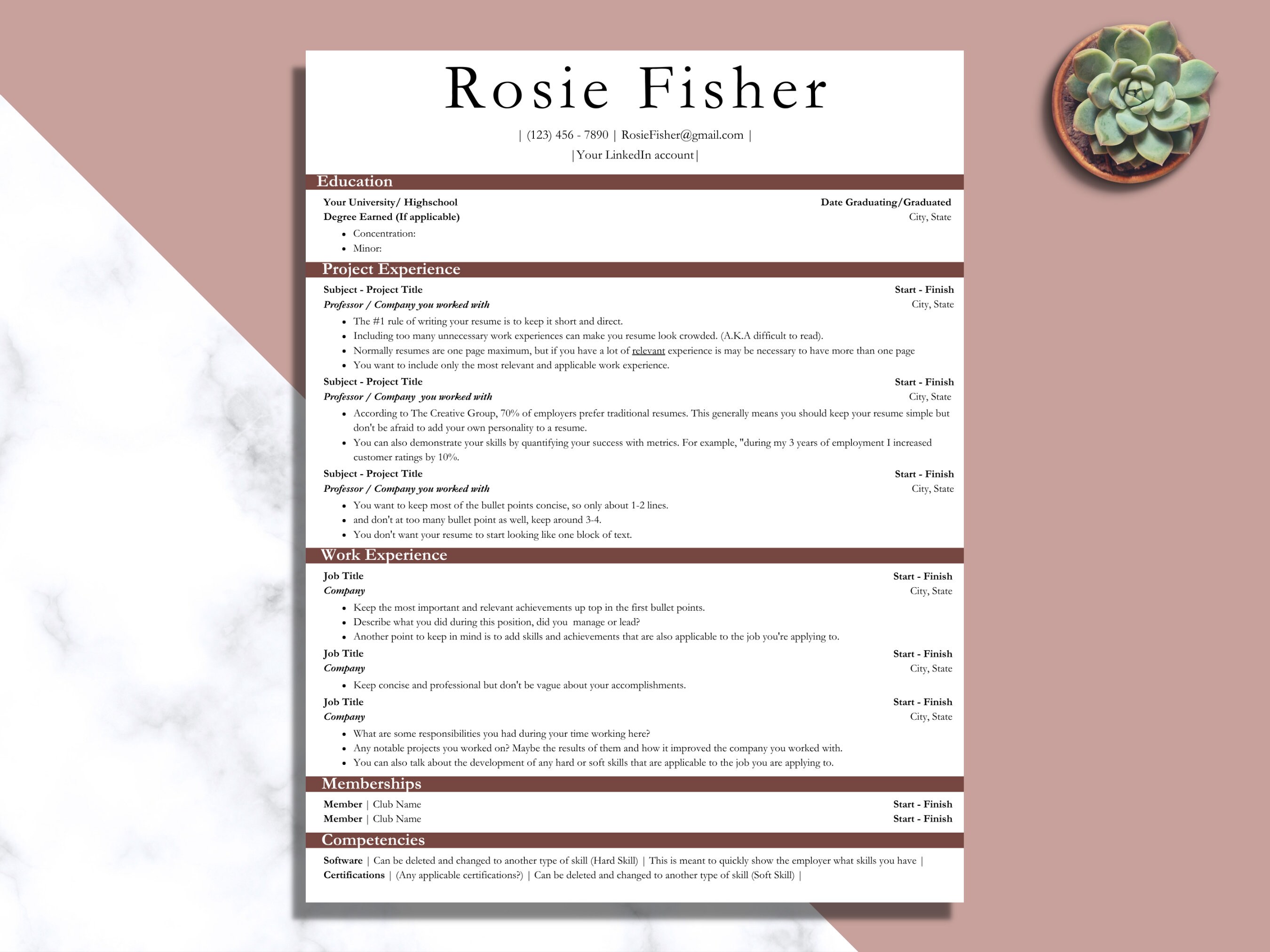 ATS Friendly Resume Template Canva Template CV Template References