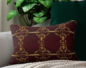 彼女への贈り物、彼への贈り物、自宅への贈り物、赤いランバーピロー、華やかな室内装飾、チェーン柄