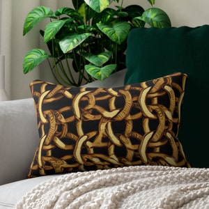 Gold Lendenkissen, Wohnkultur, Designer Kissen, moderne Wohnkultur, dekoratives Kissen, abstraktes Kissen, Glam Dekor, lumbales dekoratives Kissen