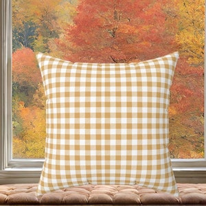 Gift for Her, Gift for Him, Gift for Home, Gingham Throw Pillow, Fall Home Decor, 20x14