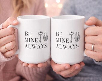 ずっと私のそばにいてくださいマグカップ – ロマンチックなカップル向けコーヒーマグ、バレンタインデーギフト、記念日や結婚祝い、15オンスセラミックマグ