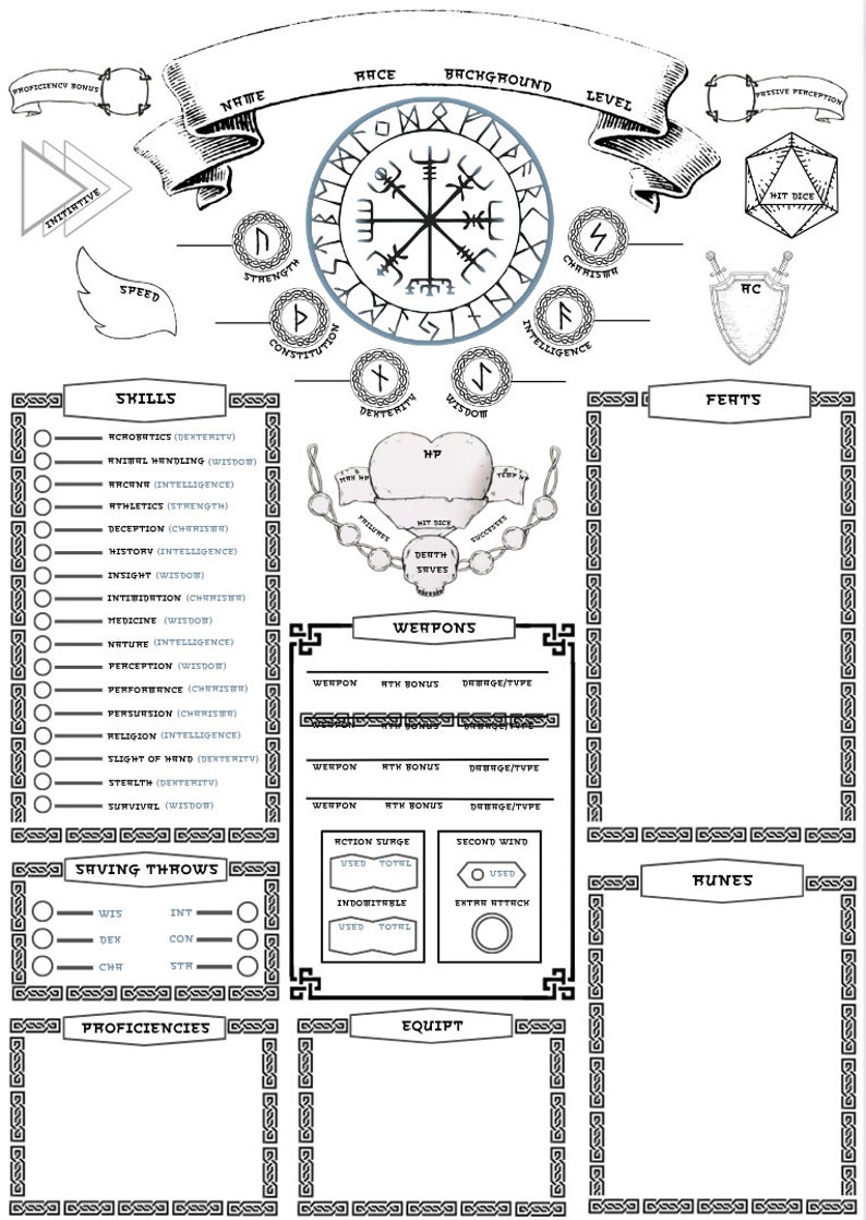 Custom RPG Character Sheets - Etsy
