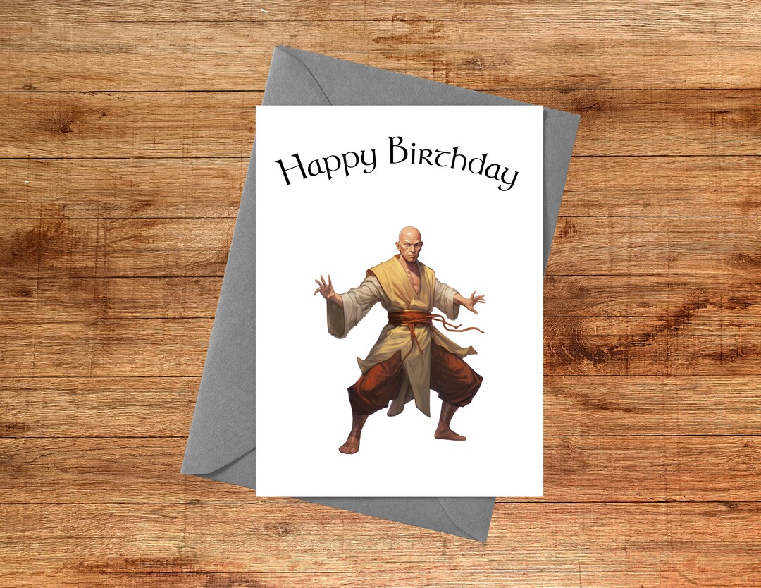 Monk Birthday Card Dungeons and Dragons Birthday Card - Etsy