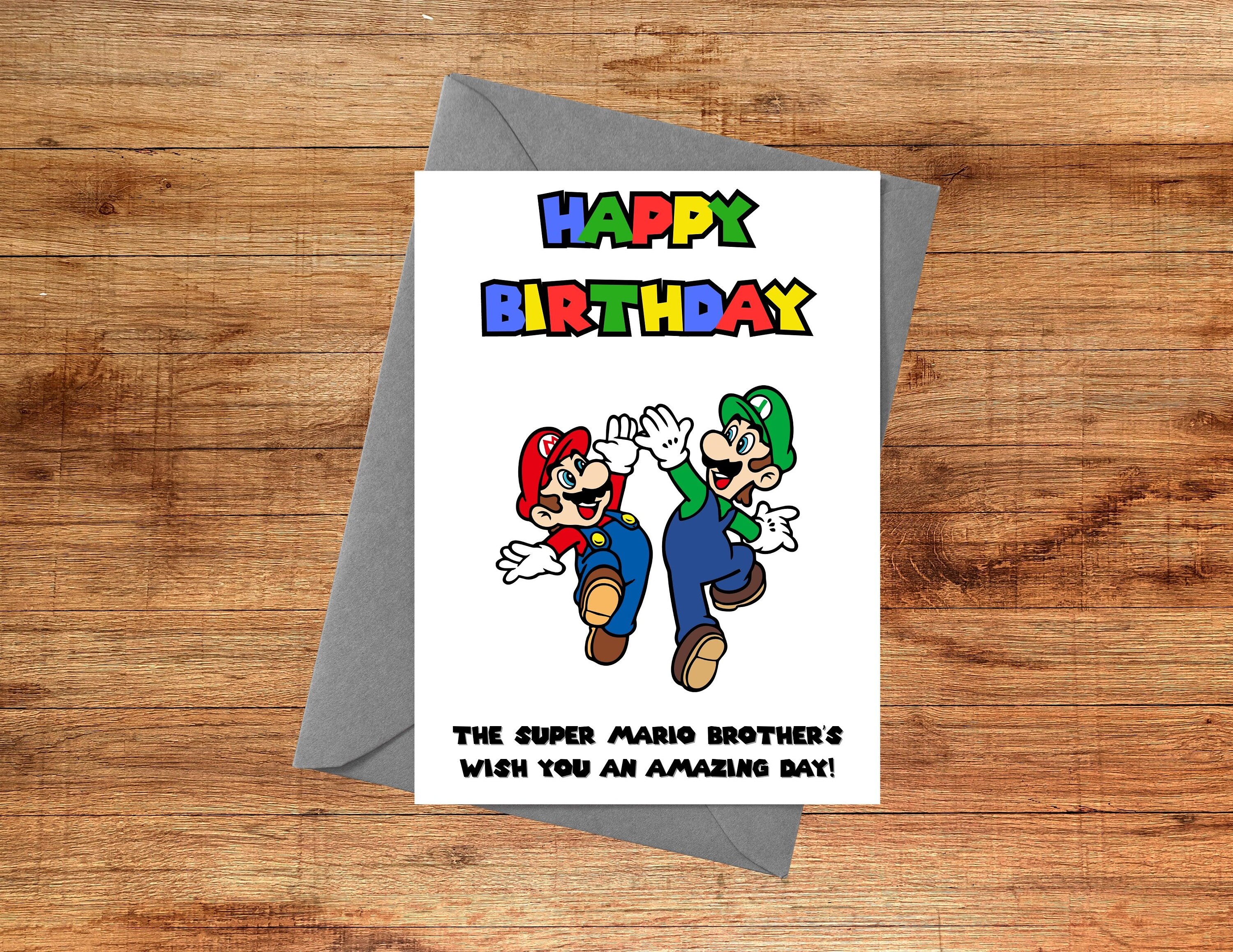 Super Mario Birthday Card Gamer Birthday Card Printable Birthday Card ...