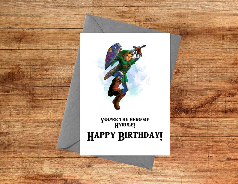 Legend of Zelda Birthday Card Gamer Birthday Card Printable Birthday