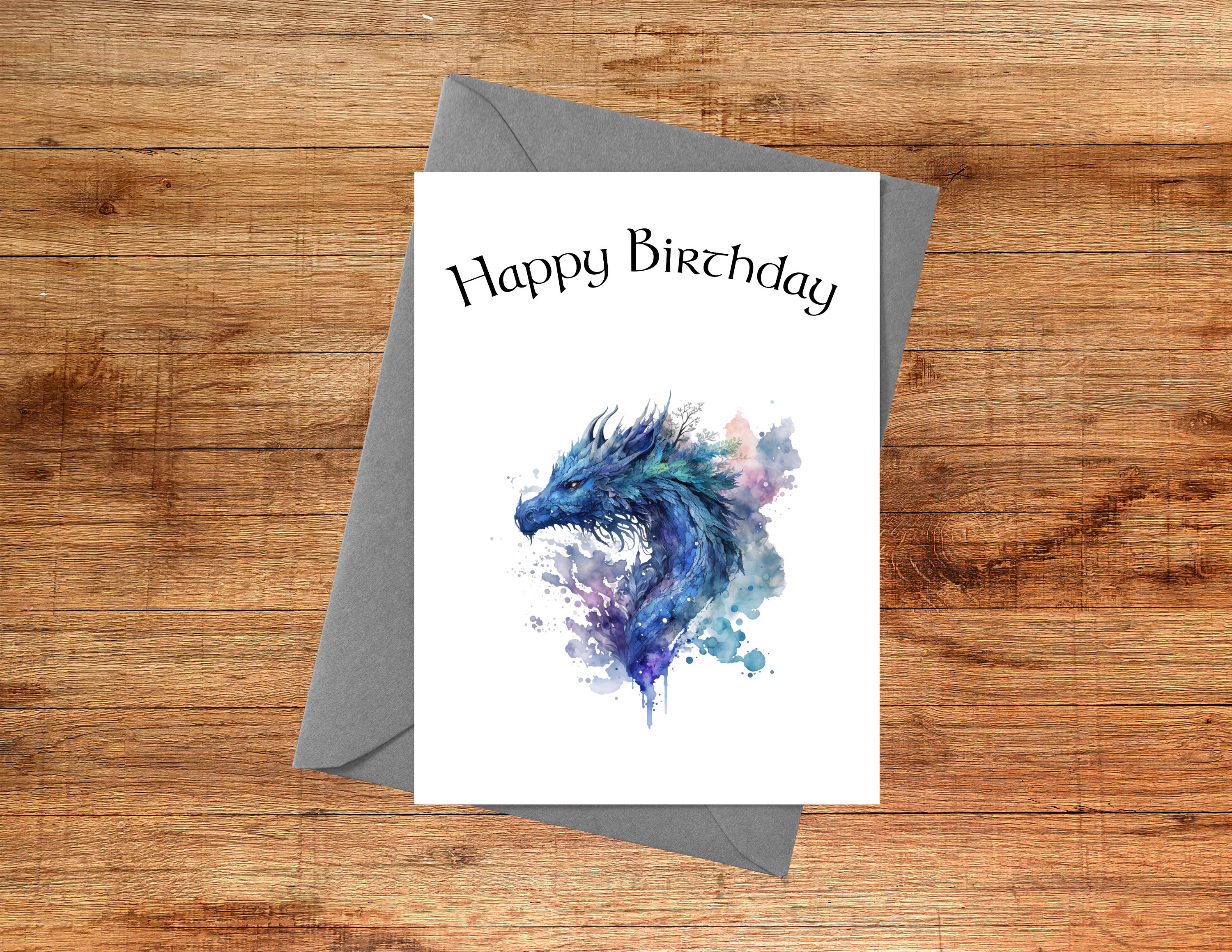 Dragon Birthday Card Dragon Greeting Card Dragon Birthday Invitation ...