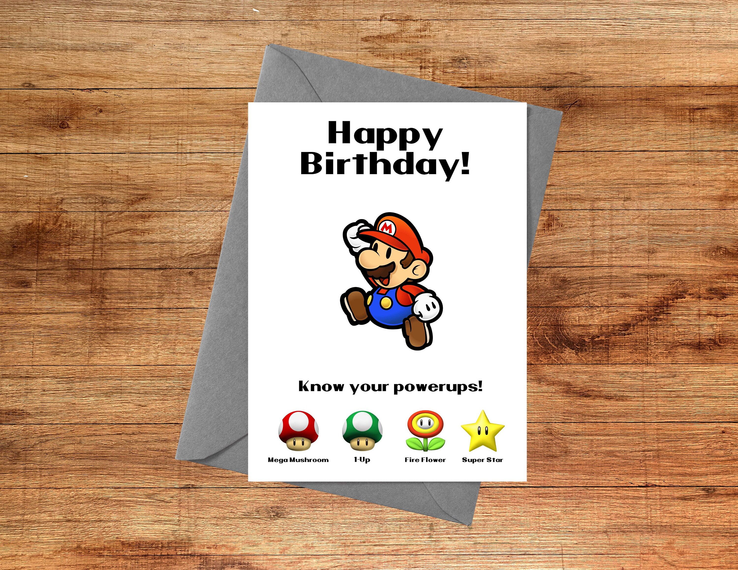 Super Mario Birthday Card Gamer Birthday Card Printable Birthday Card ...