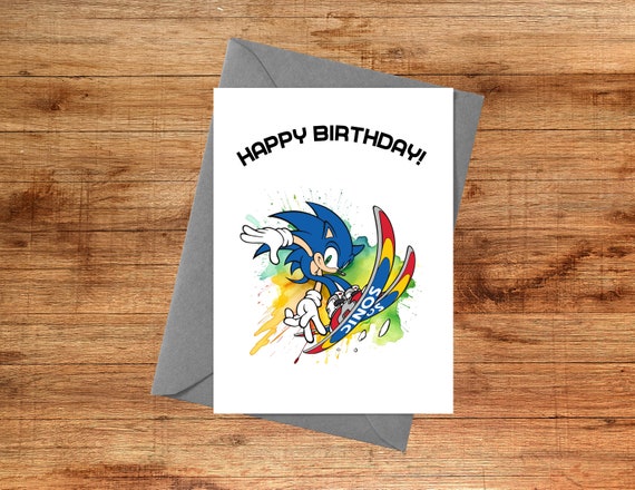 Biglietto di compleanno Sonic the Hedgehog Biglietto di compleanno del  giocatore Biglietto di compleanno stampabile Biglietto di buon compleanno _  Digitale Invito Sonic -  Italia