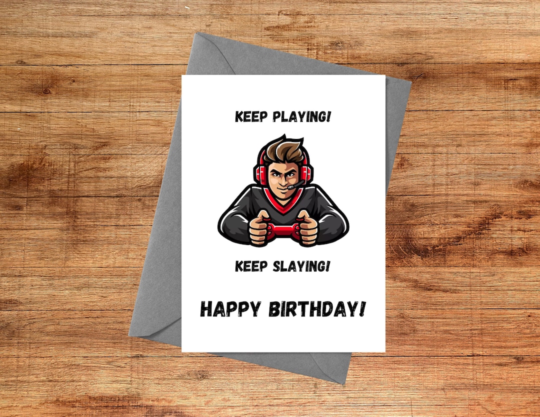 Gaming Birthday Card Gamer Birthday Card Video Game Birthday Card
