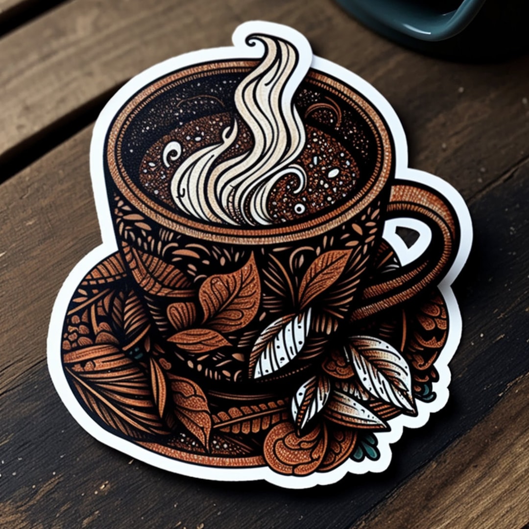 Coffing Sticker Coffee Sticker, Coffee Lover , Phone Sticker, Cappuccino, Sticker ...