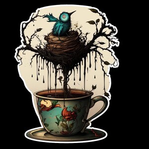 Autocollant de café, amateur de café, autocollant de téléphone, cappuccino, autocollant, autocollant d&#39;ordinateur portable, autocollants drôles, autocollants de café, autocollant de bande dessinée, décalque