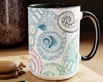 octopus mug, crazy tentacle coffee cup, kraken mug, rainbow squid gift for mom, teacher, i love octopuses, kraken girl, sea life office gift