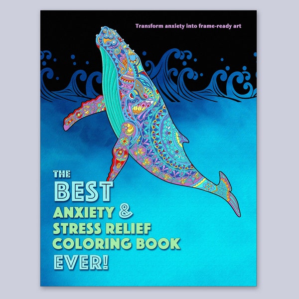 sea life coloring book adult anxiety relief ocean animal relaxation therapy gift for women affirmation book patterns do it yourself art gift