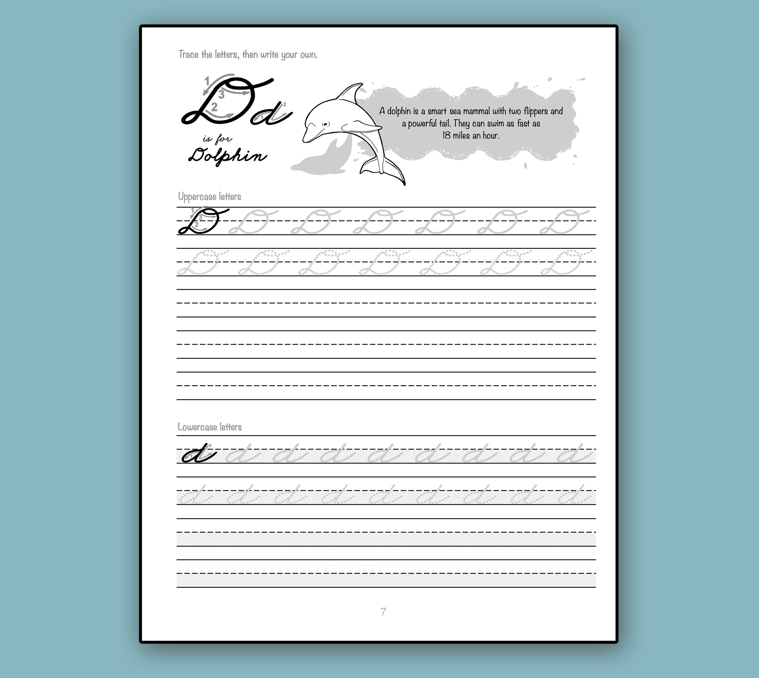 Mermaid Cursive Handwriting Workbook Teacher Gift for Kids - Etsy
