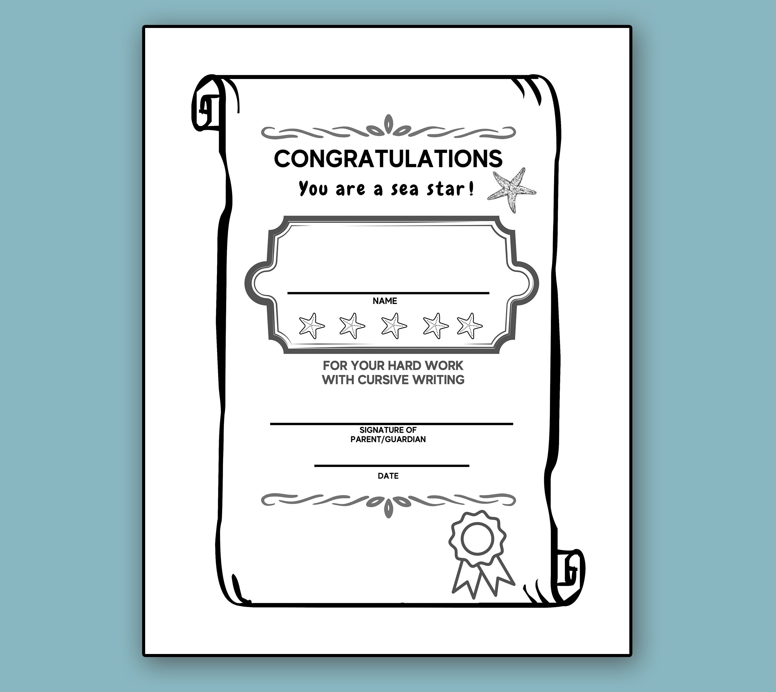Mermaid Cursive Handwriting Workbook Teacher Gift for Kids - Etsy