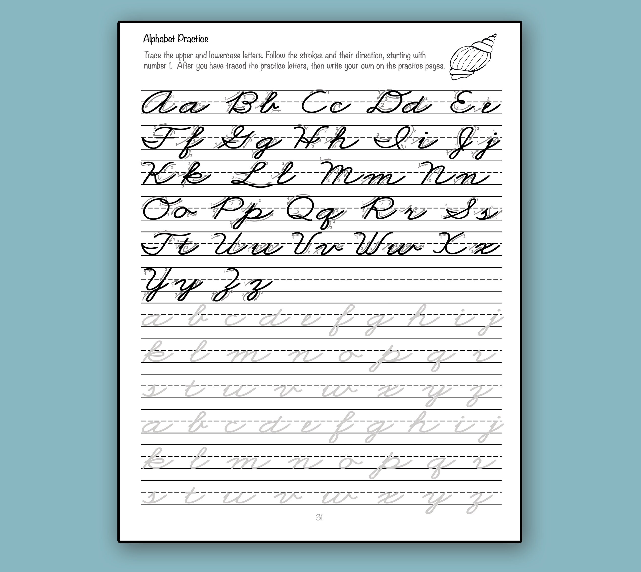 Mermaid Cursive Handwriting Workbook Teacher Gift for Kids - Etsy