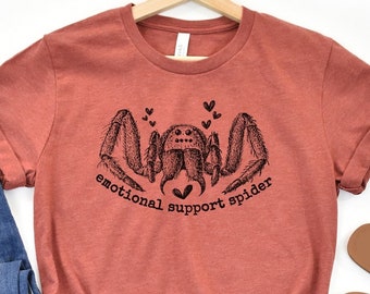 Camiseta de araña de apoyo emocional / Camiseta divertida para amantes de los arácnidos