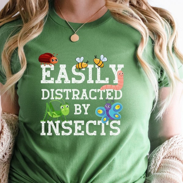 Leicht von Insekten abgelenkt Lustiges Käfer-Shirt, Geschenke für Entomologie-Enthusiasten, Geschenk für Käferliebhaber, Insektenliebhaber-Shirt CDIW