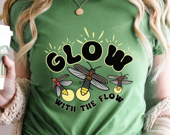 Glow With The Flow Fireflies-T-shirt: vintage T-shirt met insecten