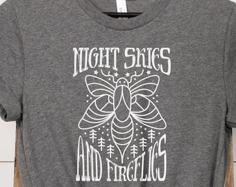 Firefly-T-shirt: nachtelijke luchten, zomer entomologiecadeau