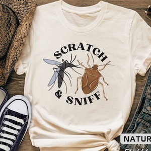 Camiseta divertida con diseño de mosquitos y chinches apestosas que rascan y huelen para amantes de los insectos y entusiastas de los insectos, camiseta de verano con insectos, camiseta para amantes de la entomología SSW