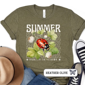 Bring On The Sunshine Vintage Ladybug Graphic T-Shirt Ladybug, Retro Ladybug Summer Tee, Gift for Ladybug Lover, Colourful Summer Top