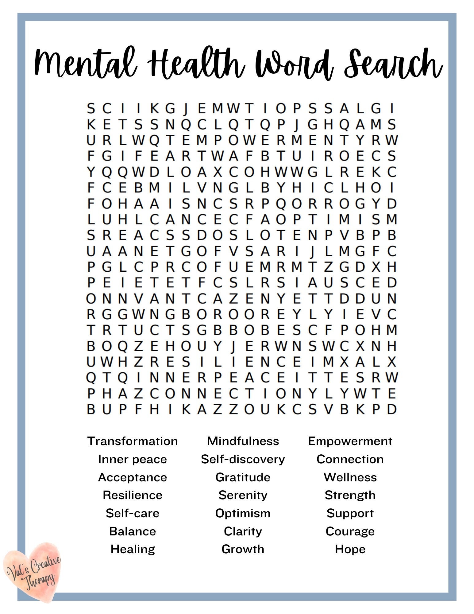 Mental Health Crossword Calming Crossword Puzzle Feel Good Puzzle Etsy Mental Health Crossword Calming Crossword Puzzle Feel Good Puzzle Etsy